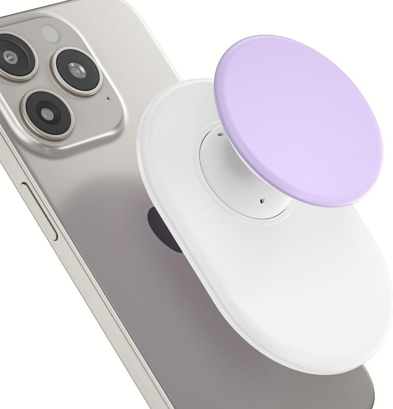 AUROX for MagSafe Phone Grip, Magnetic Phone Grips, Expandable Collapsible Mobile Phone Grip Stand Holder with Kickstand for Magsafe Stand Compatible for iPhone 17 16 15 14 13 Series,White&Purple - Image 1